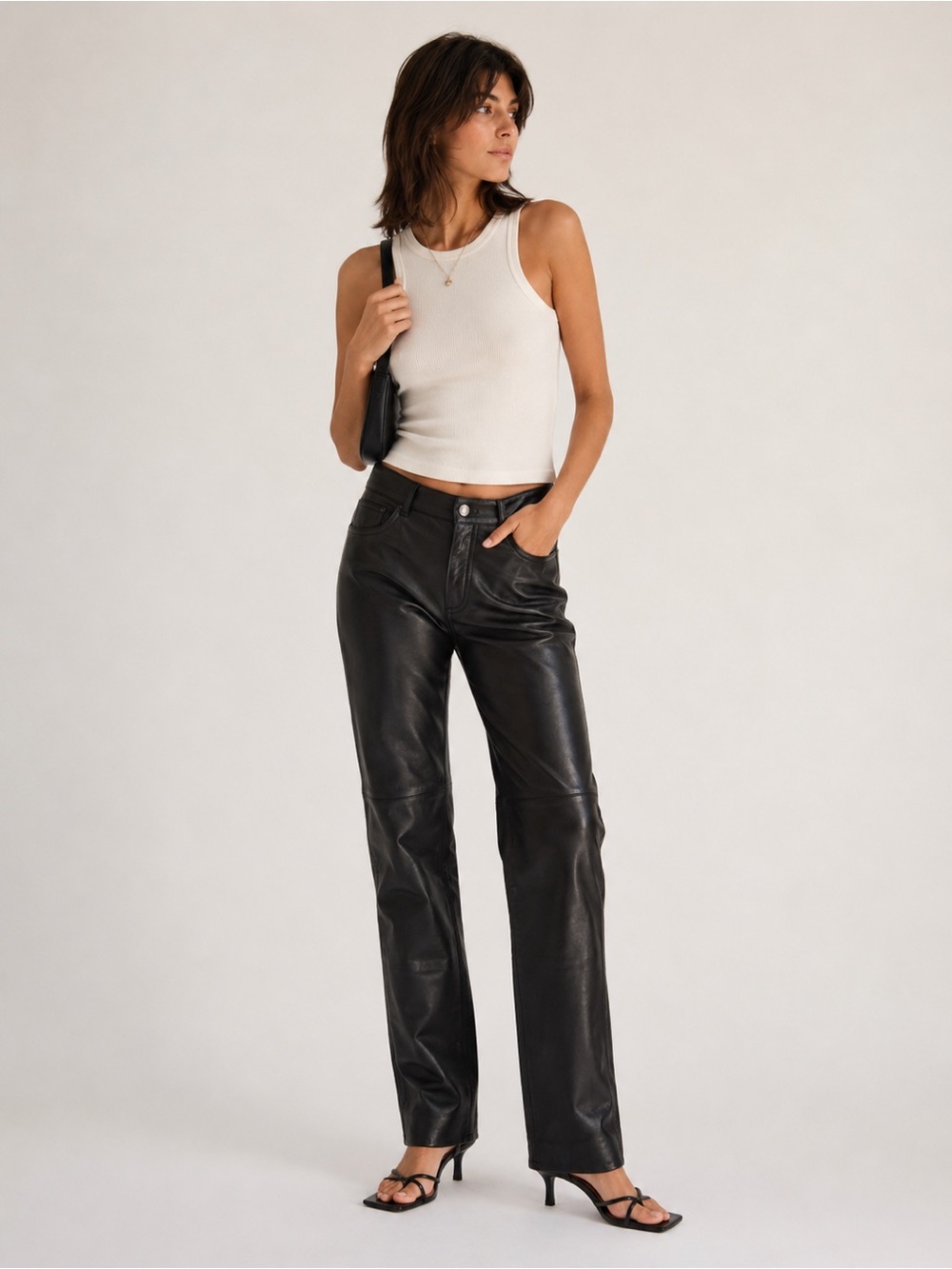 Vintage 90s Siena Studio Black Leather Pants